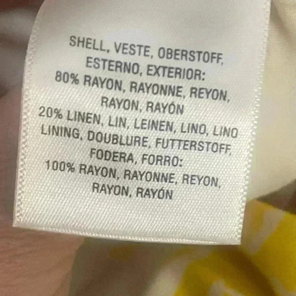 Anthropologie Lemon Print Linen Blend Skirt Size 12 - Picture 5 of 6